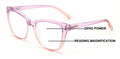 Women Wide Oversized Clear Progressive Reading Glasses Zero Power on Top AR CR29