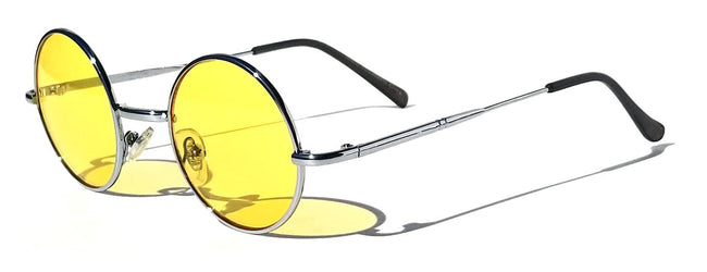 Kids Children Size Hippie Round Circle Lens Lennon Metal Sunglasses (Age 3-12)