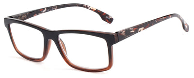 Men Modern Rectangular Mosiac Reading Glasses - Clear Lens Spring Hinge Reader