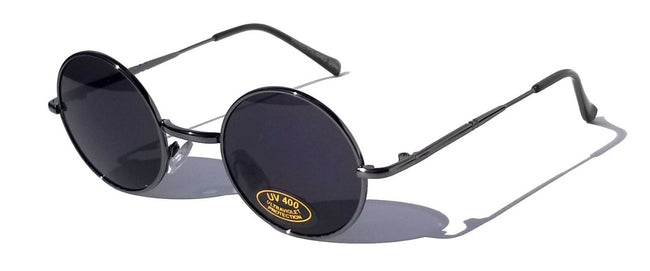 Kids Children Size Hippie Round Circle Lens Lennon Metal Sunglasses (Age 3-12)