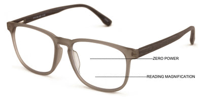 Large Men Wood Grain Printed Temple Progressive Bifocal Reading Glasses -No Line