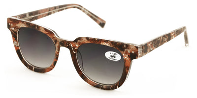 Women Reading Sunglasses - Gradient Tinted Reader - Marble Print Optical Frame