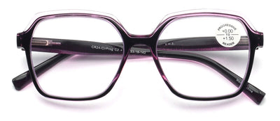 Women’s Square Progressive Clear Lens Reading Glasses – No Line - Clear On Top