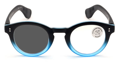 Round Photochromic Progressive Reading Glasses - Zero Power on Top - Anti Blue