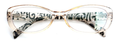 Women Leopard Print Translucent Progressive Reading Glasses - Zero Power On Top
