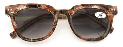 Women Reading Sunglasses - Gradient Tinted Reader - Marble Print Optical Frame