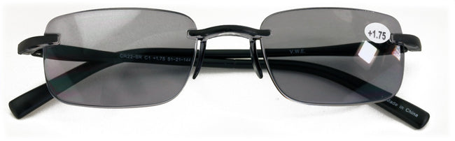 Men Tinted Lightweight Rimless Reading Glasses - UV Protection Sunglasses Reader
