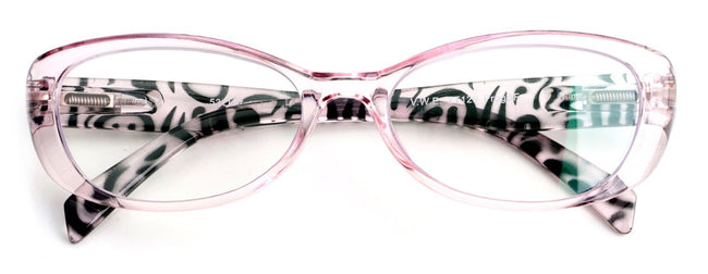 Women Leopard Print Translucent Progressive Reading Glasses - Zero Power On Top