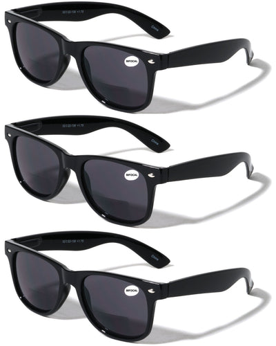 3 Pairs Classic Men Women BiFocal Reading Sunglasses - UV400 Protection Reader