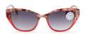 Women Progressive Reading Sunglasses - Tinted Cateye Reader - Zero Power on Top