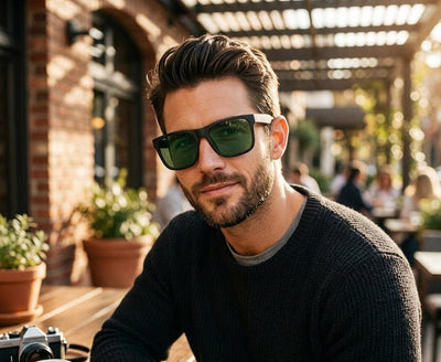 Large Men's Sunglasses with Glass Lens Wide Fitment 147mm