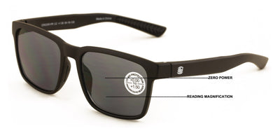 Lightweight Men Progressive Bifocal Reading Sunglasses –Clear  Zero Power on Top