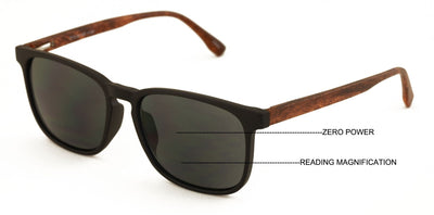 Large Men Wood Printed Temple Progressive Bifocal Reading SunGlasses No Line 148