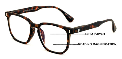Matte Progressive Clear Reading Glasses - Anti Blue Blocker - Zero Power on Top