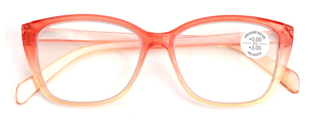 Women Translucent Progressive Reading Glasses - Clear Zero Power On Top Reader