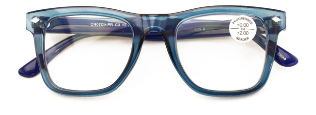 Men Progressive Bifocal Reading Glasses – No Line - Clear Zero Power On Top Read