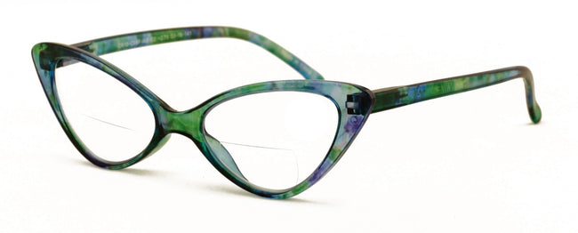 Women's Slim Cateye Clear Bifocal Reading Glasses - Anti-Blue UV Blocker Readers