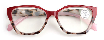 Women tortoise Cateye Progressive Lens Reading Glasses - Clear Zero Power on Top