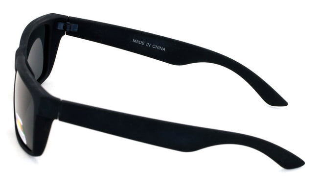 Men Matte Black Soft Polarized Sunglasses Rectangular UV400 Protection Biker