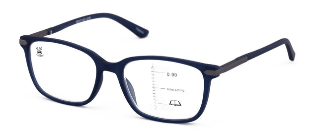 Men Modern Rectangular Progressive Reading Glasses - Zero Power On Top Reader