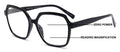 Women’s Square Progressive Clear Lens Reading Glasses – No Line - Clear On Top