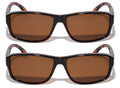2 Pairs of Rectangular Polarized Fit Over Sunglasses Wear Over Eyeglasses Unisex