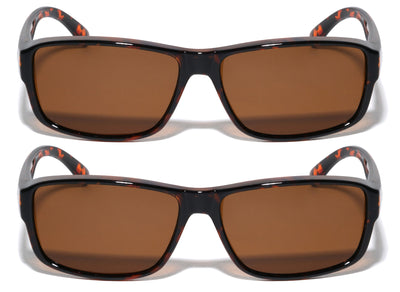 2 Pairs of Rectangular Polarized Fit Over Sunglasses Wear Over Eyeglasses Unisex