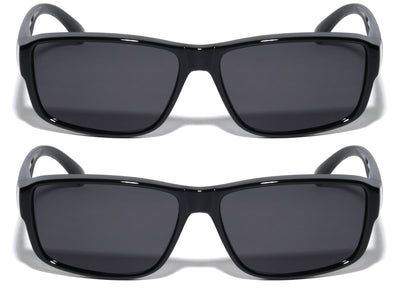 2 Pairs of Rectangular Polarized Fit Over Sunglasses Wear Over Eyeglasses Unisex