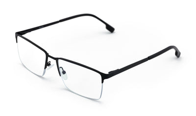Men Premium Optical Frame Large Head Reading Glasses Half Rim Metal 145MM DRM03