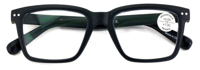 Men Matte Bold Progressive Reading Glasses - Clear Zero Power On Top - No Bubble