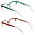 2 Pairs Women Cateye 2 Tone Optical Frame Reading Glasses - Fashion Reader ZT106