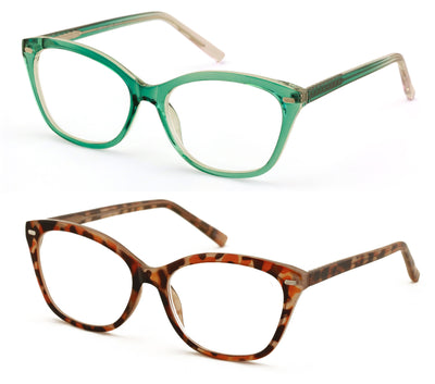 2 Pairs Women Optical Frame Translucent Fashion Reading Glasses Reader ZT105
