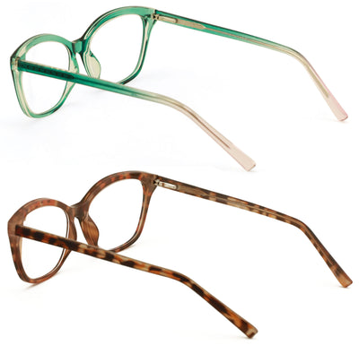 2 Pairs Women Optical Frame Translucent Fashion Reading Glasses Reader ZT105