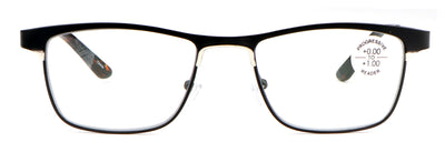 Men Large Metal Clear Progressive Reading Glasses Zero Power On Top - No Bubble