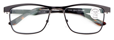 Men Large Metal Clear Progressive Reading Glasses Zero Power On Top - No Bubble