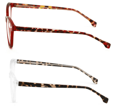 2 Pairs Women 2 Tone Oval Tortoise Temple Optical Frame Fashion Reading Glasses ZT102