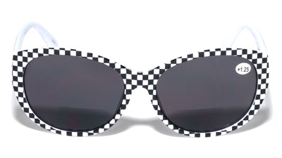 Women Bifocal Reading Sunglasses Reader Glasses Cateye Vintage Jackie Oval