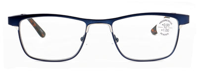 Men Large Metal Clear Progressive Reading Glasses Zero Power On Top - No Bubble