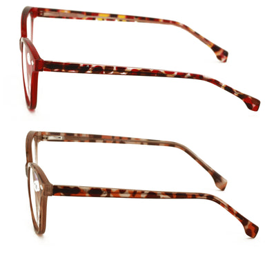 2 Pairs Women 2 Tone Oval Tortoise Temple Optical Frame Fashion Reading Glasses ZT102