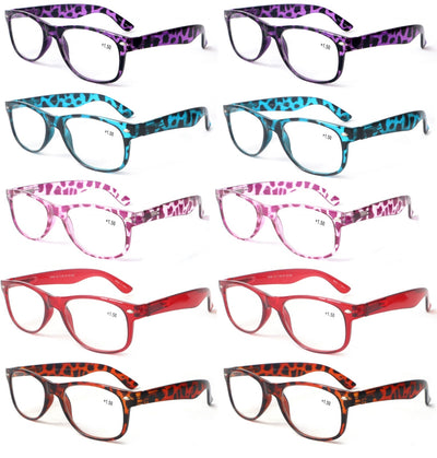 10 Pairs Comfortable Classic Reading Glasses for Men or Women – Lightweight Read