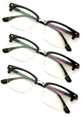 3 Pairs Men’s Blue Light Blocking Reading Glasses – Semi-Rimless Readers for Eye