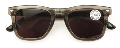 Men Square Tinted Reading Glasses - Fully Magnified Lens Reader - UV Protection