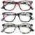 3 Pairs Women’s Reading Glasses – Clear Full-Magnification Lenses, Spring Hinges