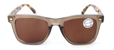 Men Square Tinted Reading Glasses - Fully Magnified Lens Reader - UV Protection