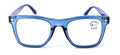 Men Square Blue Blocker Reading Glasses - AR Coating - Anti-Scratch Clear Reader