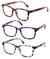 3 Pairs Women’s Reading Glasses – Clear Full-Magnification Lenses, Spring Hinges