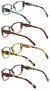4-Pack Women’s Cat Eye Reading Glasses – Trendy Marbled Frame Readers Clear Lens