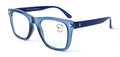 Men Square Blue Blocker Reading Glasses - AR Coating - Anti-Scratch Clear Reader