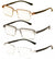 3 Pairs Men’s Lightweight Blue Light Blocking Reading Glasses – Rimless Rectangl