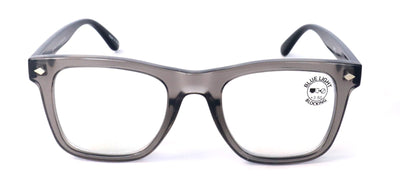 Men Square Blue Blocker Reading Glasses - AR Coating - Anti-Scratch Clear Reader
